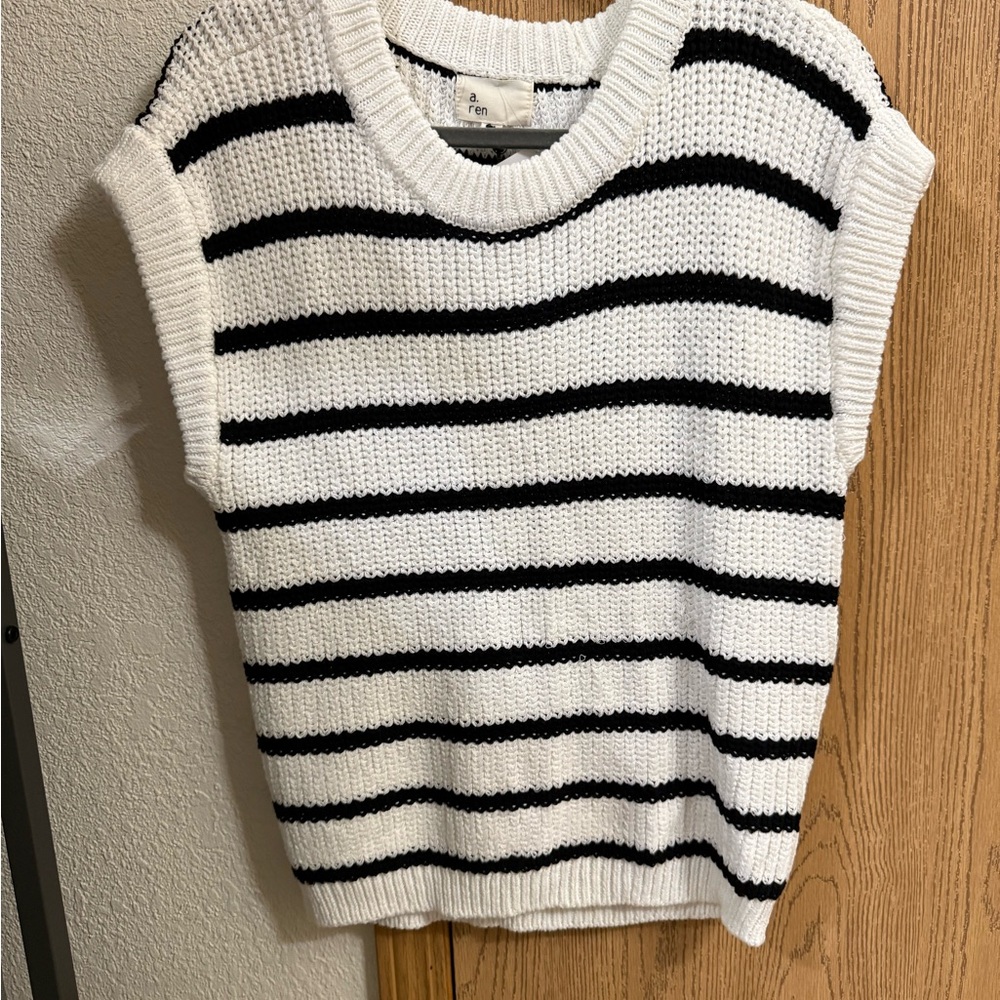 Classic Black and White Striped Sweater